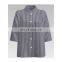 Popular Elegant 94% Cotton 6% Linen Yarn Dyed Blue Stripe  Fabric for Blouses