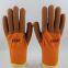 thicked polyester knitted foamed latex palm and fingers coated safety work gloves