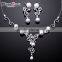 New Model Platinum Plated Filigree Classic Wedding Design Pearl Zircon Jewelry Set