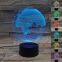 Touchable Switch 7 Color Changed Globe Night Light USB acrylic 3d led lamps base 3d optical illusion lamp
