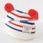 2016 Japanese wholesale products cute and high quality baby hat with animal ears border pattern for infant toddler kids