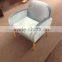 Upholstery morden blue velvet wooden frame armchair