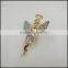 Fashion 14k gold baby angel pendant cuban chain necklace