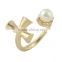 Fashionable wholeslae golden plating alloy plastic pearls jerusalem cross ring