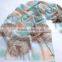 Long style delicate print scarf 100% wool