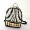 Zebra Printl PU Leather Backpack Teens Girls Shoulder Bag Knapsack Satchel