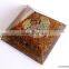 Aventurine Pyramid | Reiki Big Orgone Yellow Aventurine Pyramid With Flower Of Life Symbol And Crystal Point