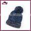 Fashion ladies knitting hat with pompom