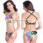 Women FLAG Bandeau Bikini Top Two Piece Push-up Padded Bathing Swimsuit