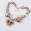 European Style Fashion Elegant Vintage Crystal Flower Statement Necklace