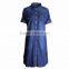 Customized Women Denim Shirt Dress Shirt