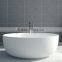 Round cheap price composite freestanding resin stone solid surface bathtub