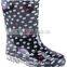 cheap transpar kid jelli rain boot with dots printing