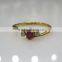 1 Ruby 2 Diamond Ring In 14K Gold