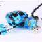 Leopard grain Peach Heart Shape Aromatherapy Essential Oil Necklace Wholesale