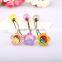 Beautiful ball beads ponytail holder glitter baby kids elastic hair rubber band diamante flower pattern hair tie