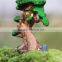 Custom resin crafts garden decor artificial miniature tree house gnome