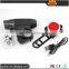 USB Rechargeable Front and Tail Light 200 lumens 4 Mode Bicycle Light Kit