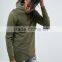 Custom Dropped Shoulders Mesh Panel With Hood Green Men's Cotton Spandex Casual Oversized Plain Design Pullover Hoodies