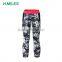 Quick Dry sublimation printed ladies gym running leggings shiny seamless yoga pants