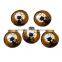 Glass Dome Seals Cabochons Round Flatback Black & Orange Cat Moon Bat Pattern Transparent 20mm Dia