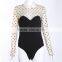 B33789A Autumn fashion long sleeve high collar cheap bodysuit