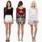 2016 new arrivals women fashion back open stripy long sleeve fancy tops