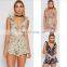 Europe And America v Collar Printing Backless Flouncing Siamese Shorts