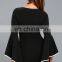 2017 Black Sexy Long Sleeve Backless Dress For Women