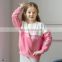 T-GH505 Pink and White Screen Printed Fleece Sweatshirt Designs for Girls