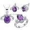 Rhinestone Diamond set with earings ring and necklace
