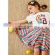 2020 Spring Summer bubble Stripe Rainbow Girls Skirts Mesh Kids Fashion Skirts