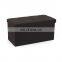 Customized modern home furniture faux linen 76x38x38 folding ottoman  bench with six eyes