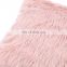 Custom latest design pink cover fur plush body car waist cushion /pillow shaggy faux fur cushion with metallic yarn