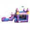 inflatable purple bounce house bouncy castle with detachable pool for sale