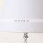 European design bedroom decoration white barrel lampshade silver metal table lamp for salon