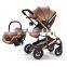 T12 Factory stroller 2 in 1 baby stroller twins double stroller with car sea