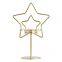 Hot sale Creative five pointed star Christmas Candlestick holder metal gold candle holders for Wedding table decoration