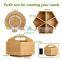 Rotating Pencil Pen Holder with 6 Compartments Bamboo Art Supply Organizer Office Supplies Desktop Storage Caddy with handle