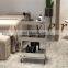 Hot sale Double Layer Beauty Stylist Trolley Rolling Cart in Salon furniture with 3 layers in sliver and golden color