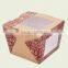 Custom Design Kraft Paper Salad Box with Clear Window