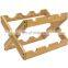 Hotel Furniture Wine Bottle Rack Decoration Creative Bamboo Folding Red Wine Display Storage Rack Pantry Organizer