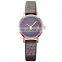 SHENGKE Elegant Lady Soft Leather Band Quartz Alloy Case Mineral Crystal Glass Watch K8018L Waterproof Stainless Steel Caseback