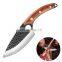 Forged Hammer Pattern Viking Stainless Steel Fillet Cleaver Butcher Knife set For Meat Chopping Black Handle with sheath