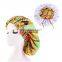 Ready To Ship Satin Material Double Layer African Print Bonnets With Adjustable Elastic Band