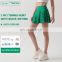 Newly 2 In 1 Pleated Tennis Skirt Quick Drying Sports Skirts Shorts With Side Pockets