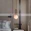 simple globe pendant hanging lamps led ceiling modern small alabaster chandelier