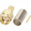 High quality full brass RF Coaxial straight SMA-J-3 male female  negative electrode crimp connector for SYV50-3/RG58/3D-FB/LMR200 cable