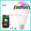 Color adjustable creative CE & RoHS speaker bluetooth music bulb