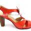 new high heel slingback lady elegant office sandals with golden button